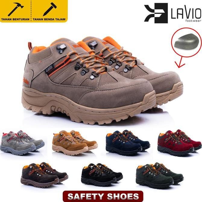 Lavio Sepatu Pria Safety Boots High Ujung Besi Lavio Geneva Boost Shoes Kerja New Stok