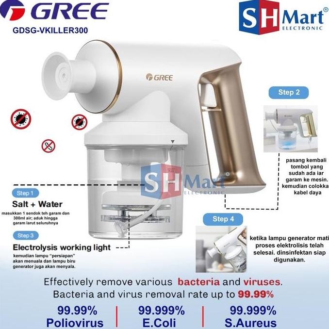 Gree Disinfectant Sprey Gun Pembuat Cairan Disinfektan Gdsg-Vkiller300 (Medan) New Stok