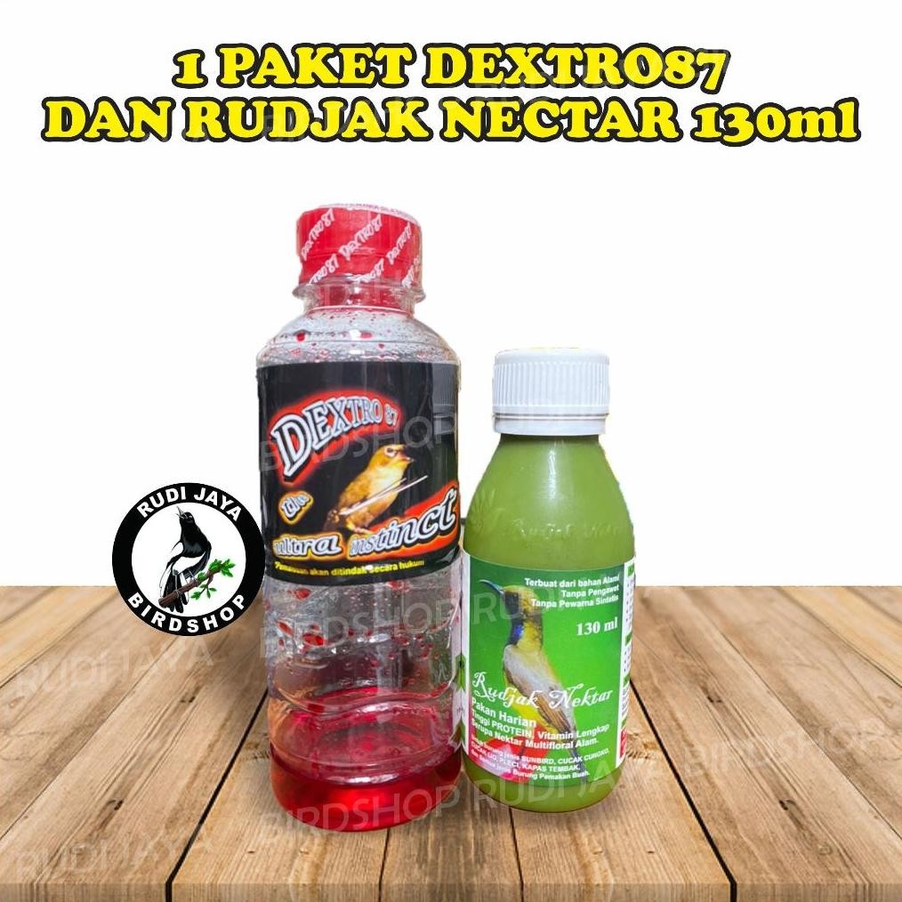 Ur37 1 PAKET DEXTRO87 DAN RUDJAK NECTAR RN7 GOLD VITAMIN PAKAN MAKANAN LENGKAP BURUNG KONIN SOGON PL