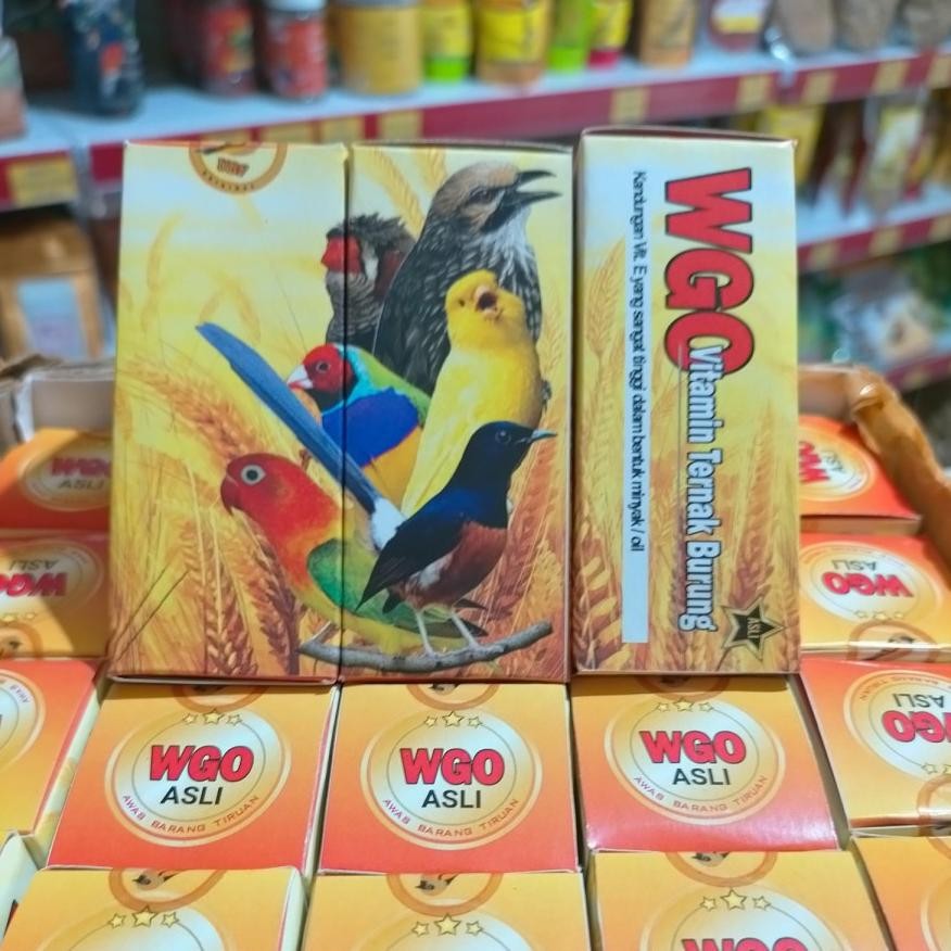 GB29 WGO BOTOL PUTIH KARDUS KUNING SUPLEMEN DOPING VITAMIN TERNAK SEMUA BURUNG WHEAT GERM OIL MINYAK