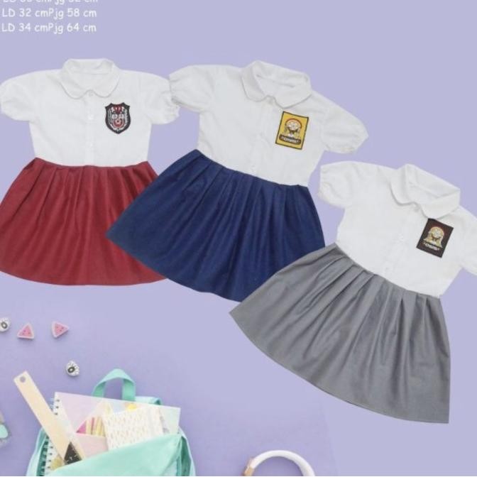 New Trend, Baju Anak Laki Perempuan Seragam Sekolah School Sd Smp Sma Baby Drrss