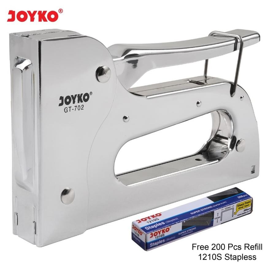 

ter-46 GUN TACKER JOYKO GT 702 HAVY DUTY & BONUS REFILL STEPLES - STAPLER TEMBAK GT702 Berkualitas