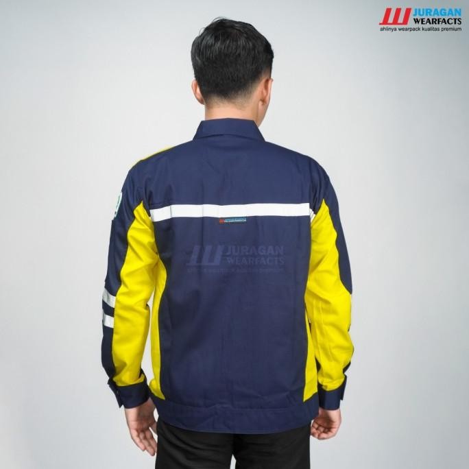 Juragan Wearfacts - Wearpack Atasan Warna Kuning Kombinasi Biru Navy New Stok