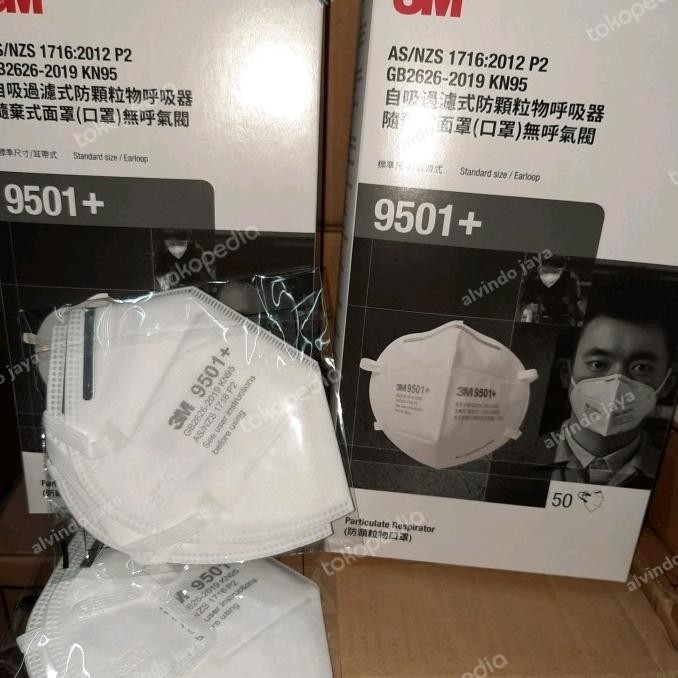 Masker 3M 9501+. Original Isi 50 Ea New Stok