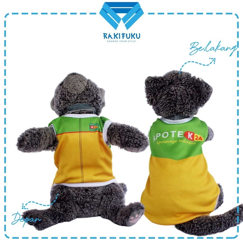 Baju Kucing Anjing Lucu Murah Motif Apotek K24 Cowo Cewe Jantan Betina Aksesoris Hewan Kecil