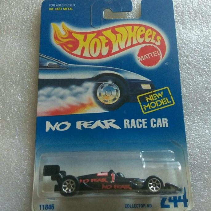 Hot Wheels 500 No Fear Race Car. Blue Card 1991 New Model. Base Besi.