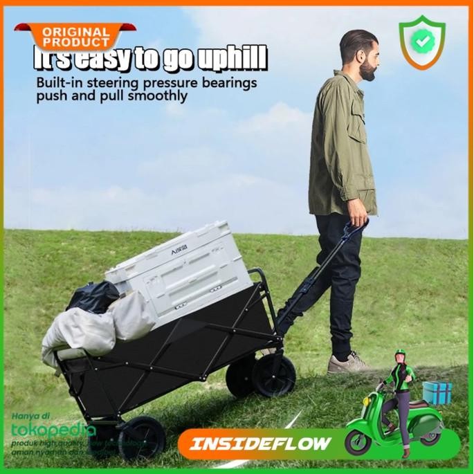 Troli Gerobak Dorong Boot Camp Trolley Oxford Portable Lipat Outdoor