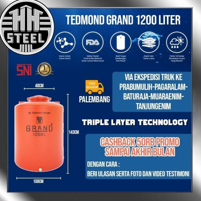 Spesial Tedmon Tedmond Grand 1600 Liter Tangki Air Toren Tedmond 1600 L