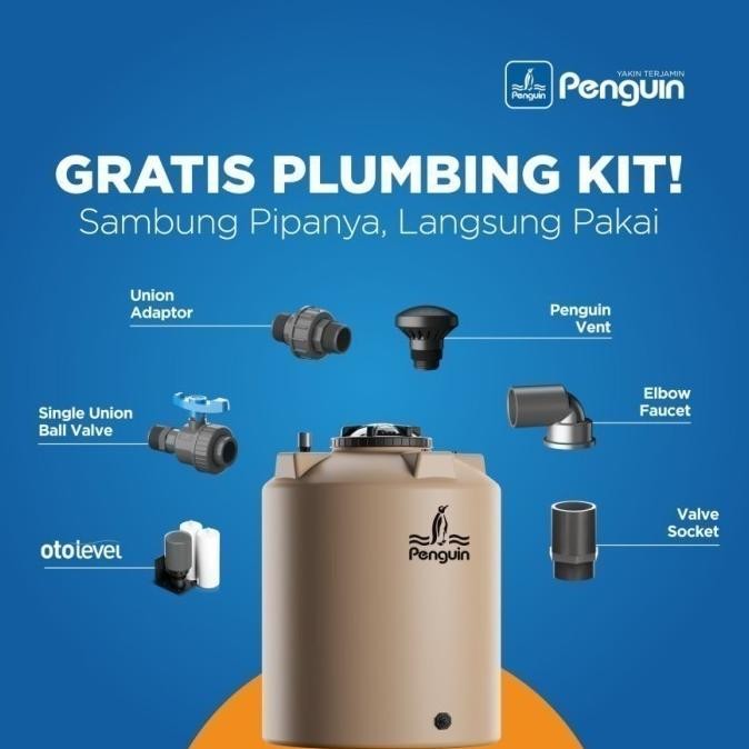 Terjangkau Toren Air Penguin Tb 110 Tb110 (1050 Liter) Tangki Tanki Tandon Torn Pinguin X Profil Tan