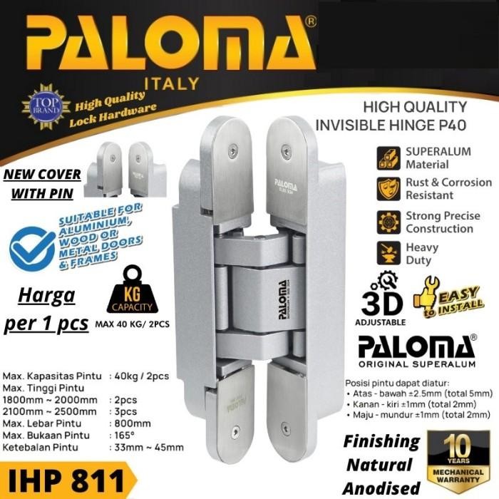 Ihp 801 Paloma Invisible Hinge Concealed Hinge Engsel Tanam Pintu Na Original Dan Terpercaya