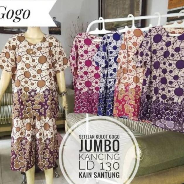 Terbaru 3/4 JUMBO POLKADOT Baju tidur batik super jumbo busui /setelan kulot polkadot / grosir daste