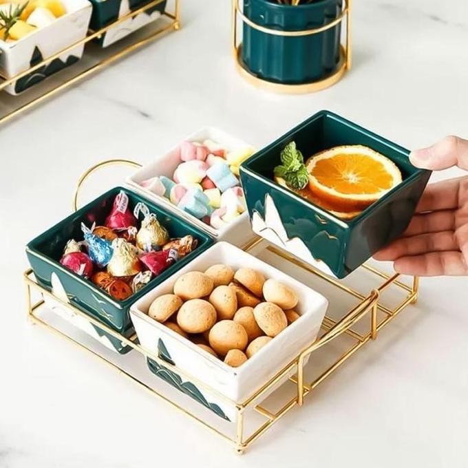 Grosir Nexxio Sun Snack Tray / Tempat Camilan Keramik / Wadah Snack Dan Fruit