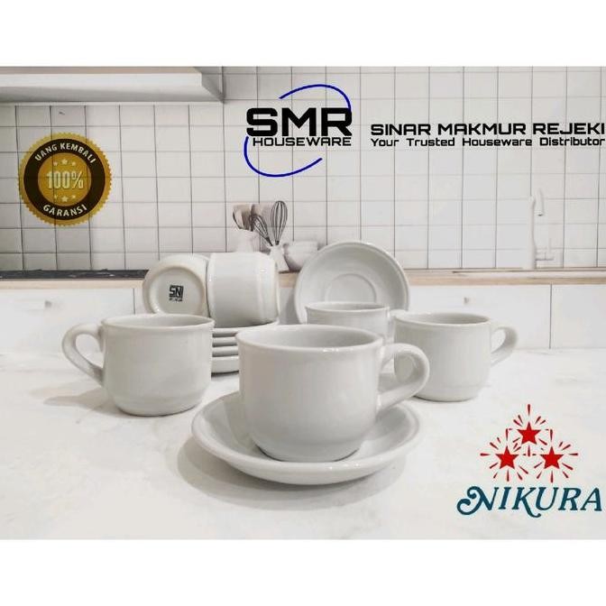 Promo Cangkir Keramik Set Putih Polos Nikura