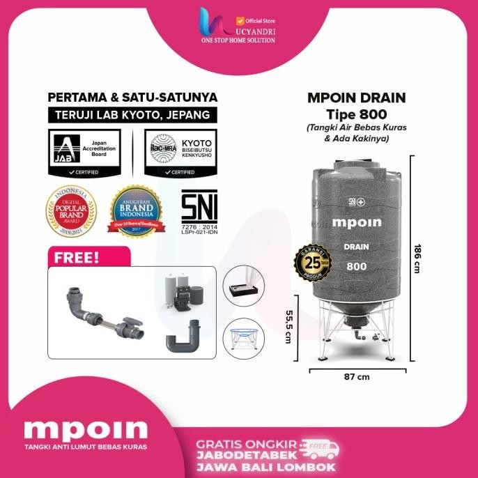 Spesial Toren Air 800 L Mpoin 800 Drain Tangki Air Mpoin Plus 670 L Tandon
