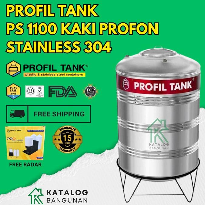 Terjangkau Tangki Air Stainless Profil Tank Ps 1100 + Kaki - Toren Profil 1100