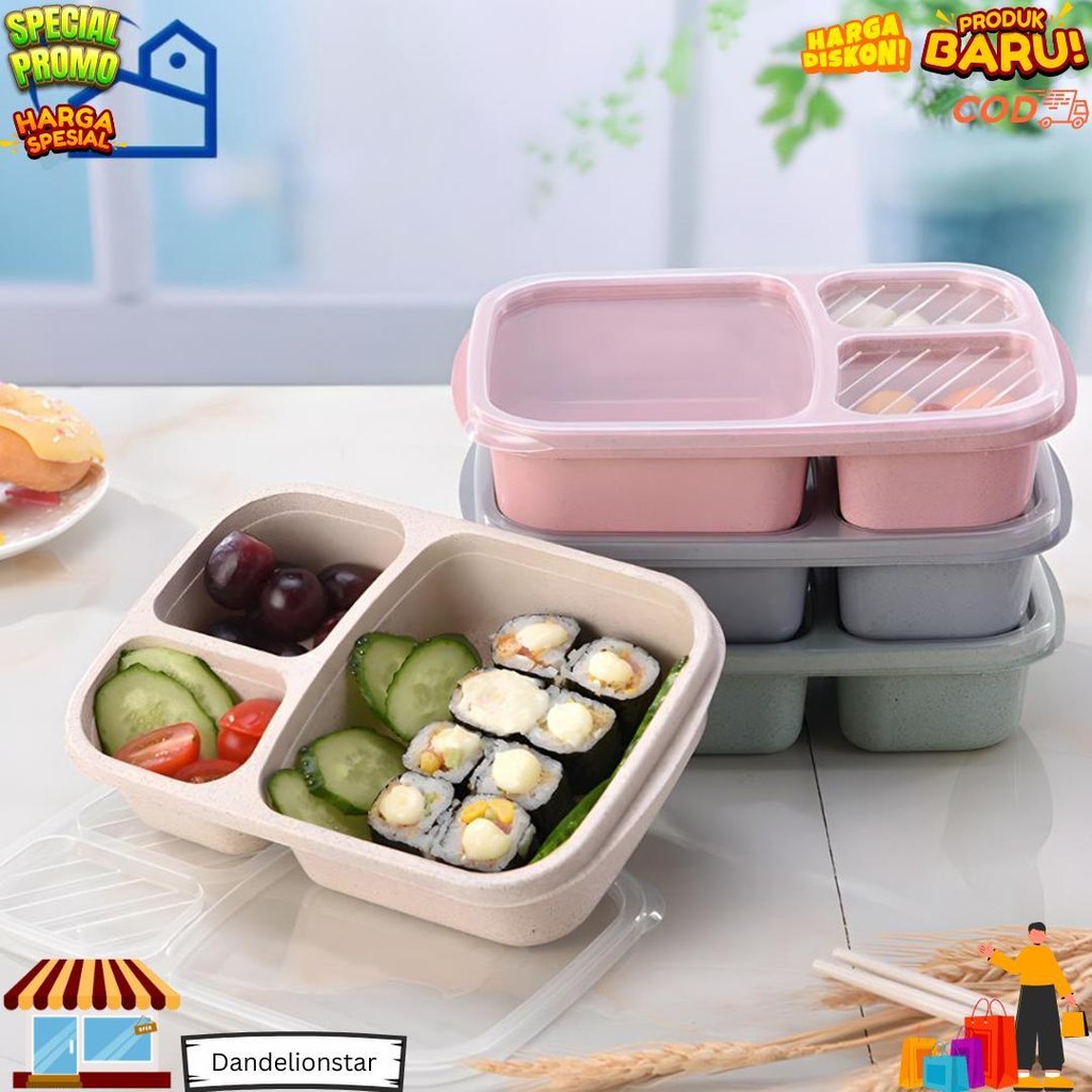 Lunch Box Set Kotak Makan Bekal 1L Free Sendok Garpu Set 31003 No Box D Terlaris
