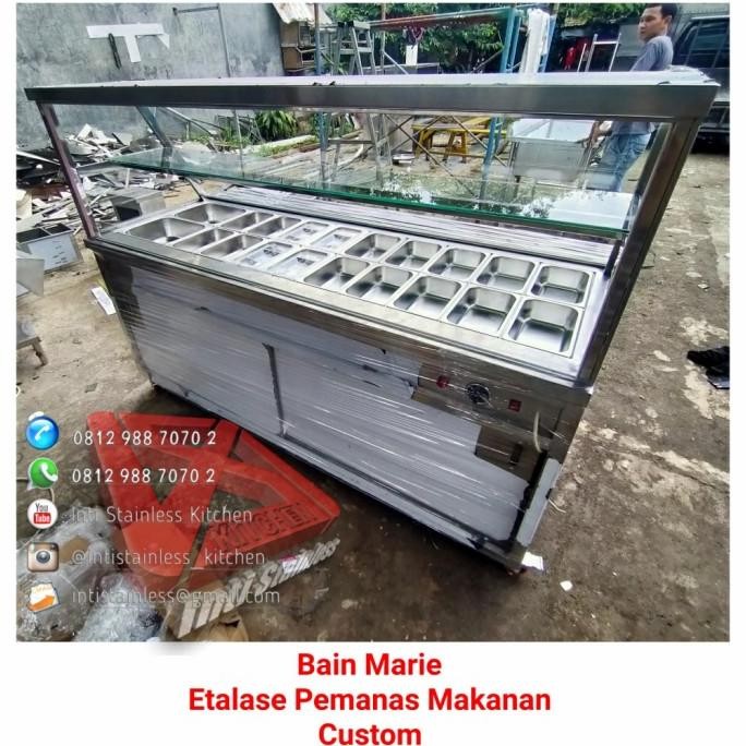 Bisa Spk Etalase Display Pemanas Makanan Bain Marie Food Warmer Stainless (Gas)