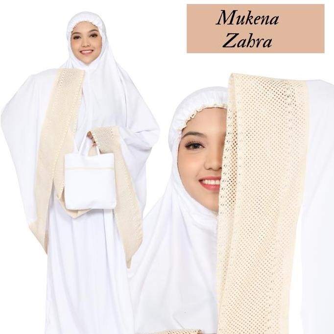 Grosir Nhm Mukena Dewasa Zahra Katun Polos, Mukena Telekung Traveling Dewasa Lembut Nyaman Muslim Mu