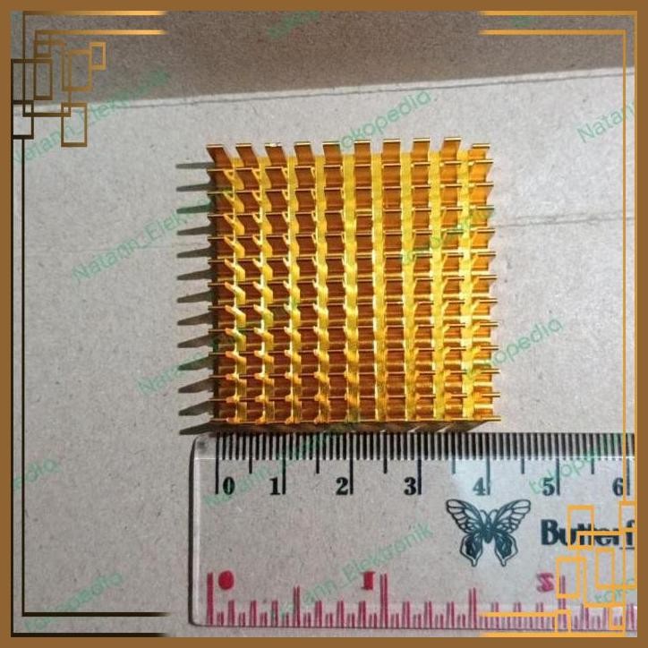[MRD] 6574 aluminium pendingin heatsink heat sink ic peltier 4x4 4 cm gold