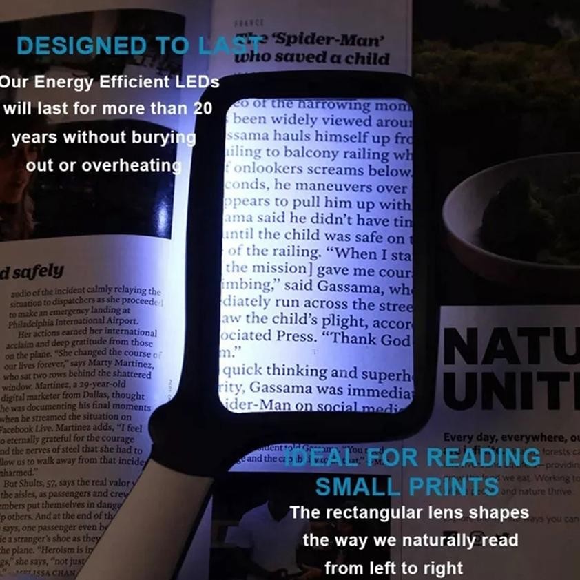 

Premium Foldable Magnifier Kaca Pembesar Dengan Lampu 5 Led Untuk Membaca Magnifying Glass High Quality