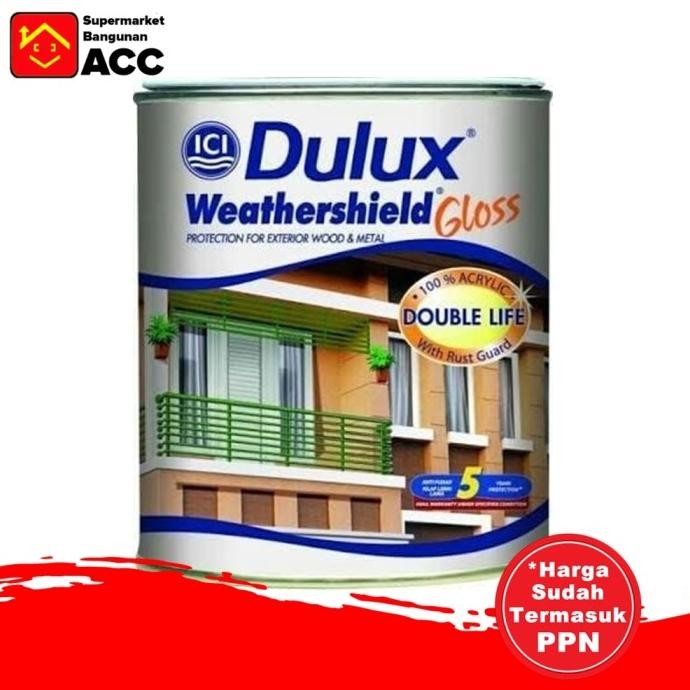 Dulux Weathershield Gloss Cat Kayu & Besi Exterior tahan cuaca dan sinar matahari murah