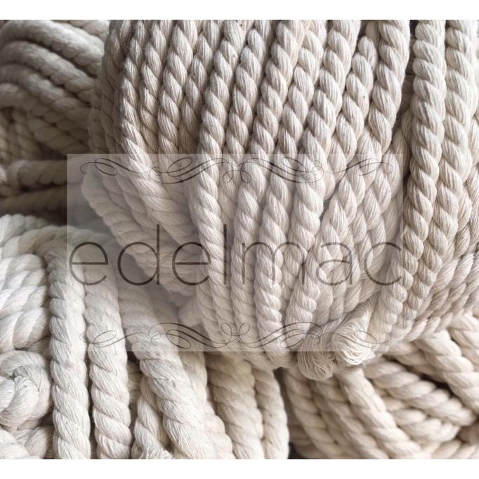 Tali Katun Macrame Natural uk 8mm twist murah