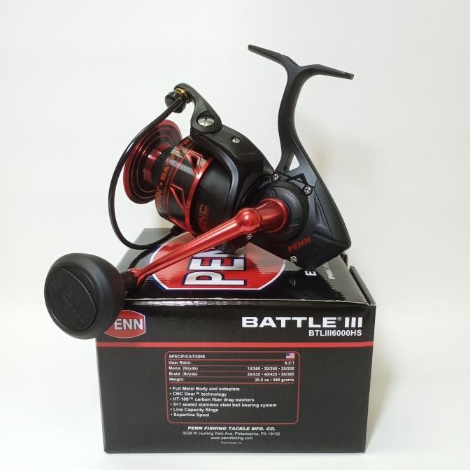 TERBARU - Penn Battle III 6000HS Reel Spinning Alat Pancing Mancing