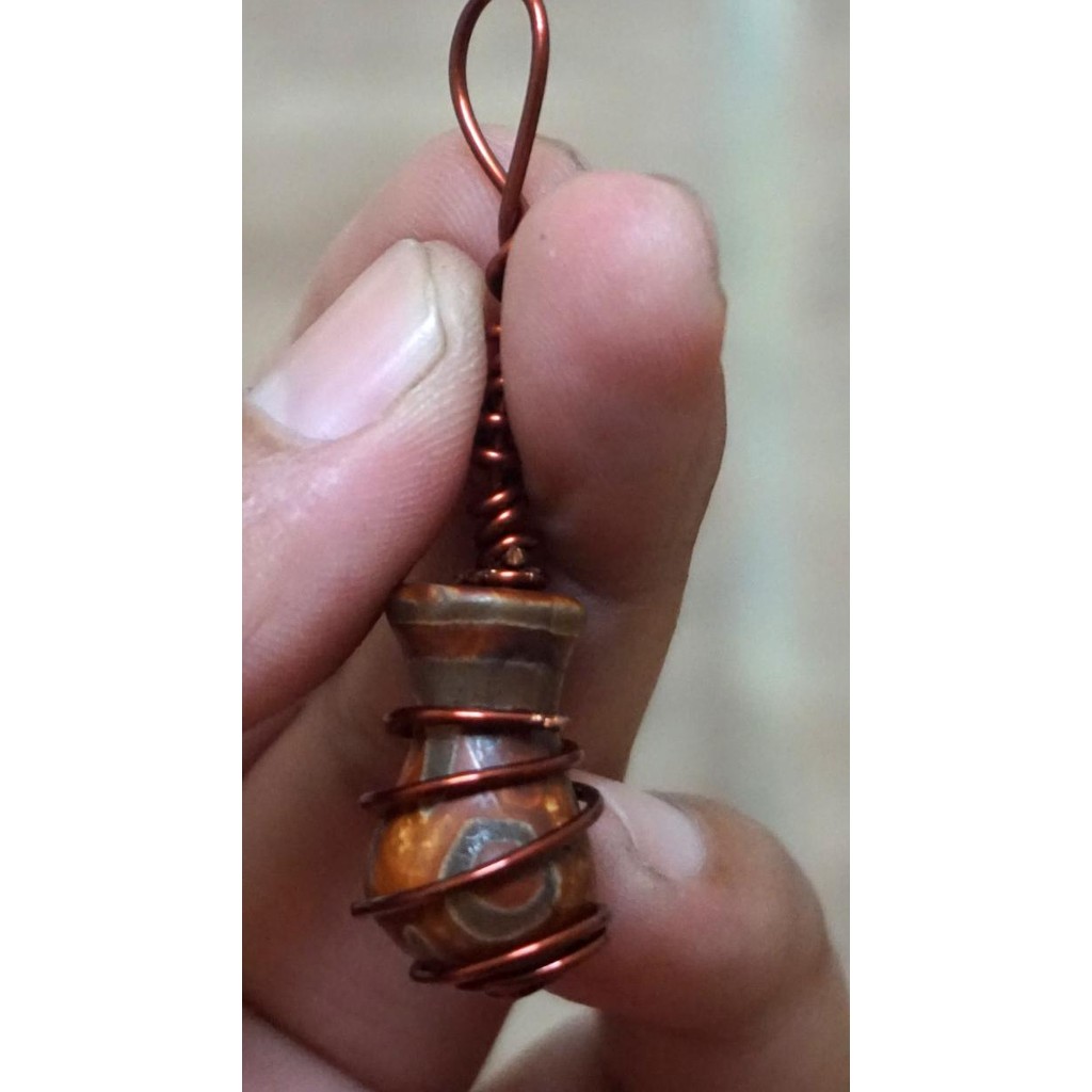 Dzi One Eye Stone Charm Amulet Liontin murah