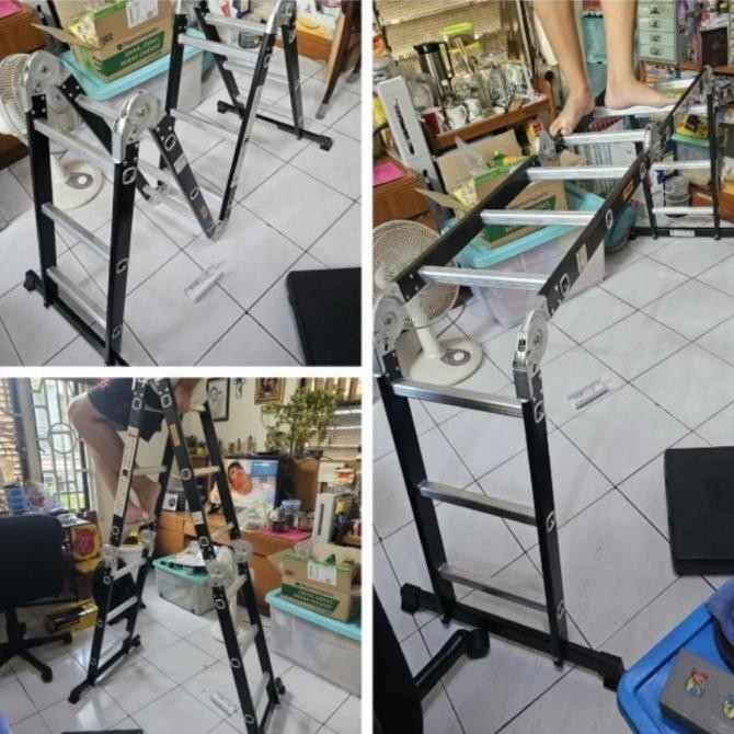 Krisbow Tangga Lipat 5.13Mtr Multipurpose 4X5 Step- Hitam New Stok