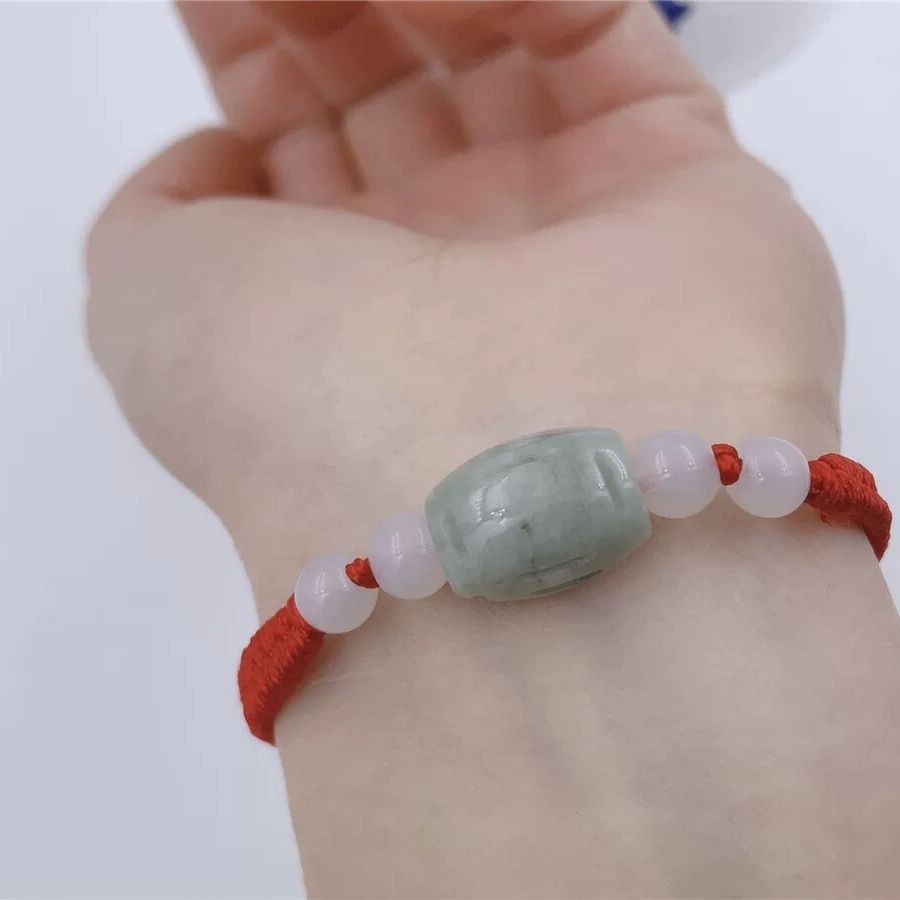 Jade Red Rope Lucky Charm Peace Buckle Pixiu Bracelet Woven Bracelet