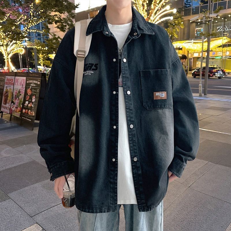 Teen Boys' Jacket Denim Top New Gradient Color Thin Coat