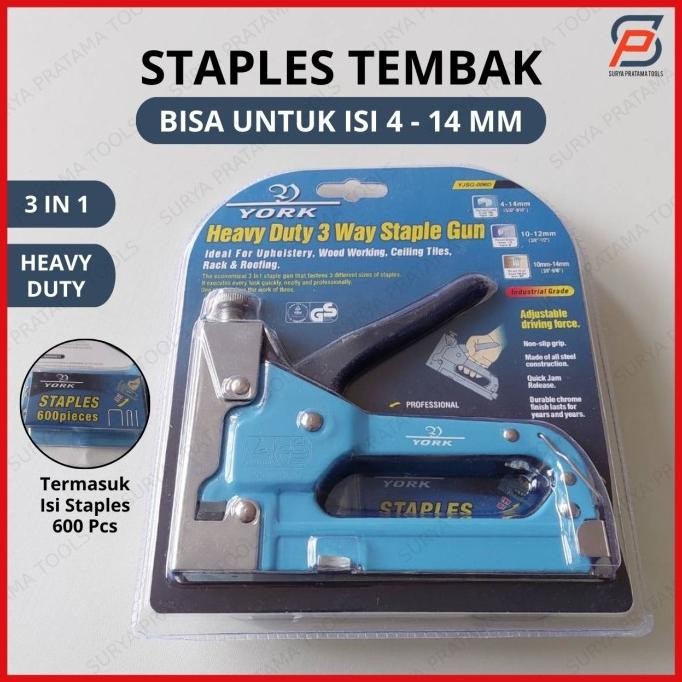 

STAPLES TEMBAK 3 IN 1 STAPLE GUN TACKER STAPLER HEKTER JOK SOFA KULIT KALI