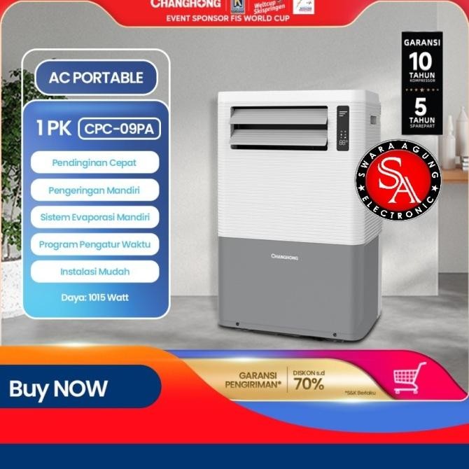 Ac Portable 1 PK Changhong 3 in 1 Type : CPC-09PA - Dehumidifier ( MEDAN ) HAR