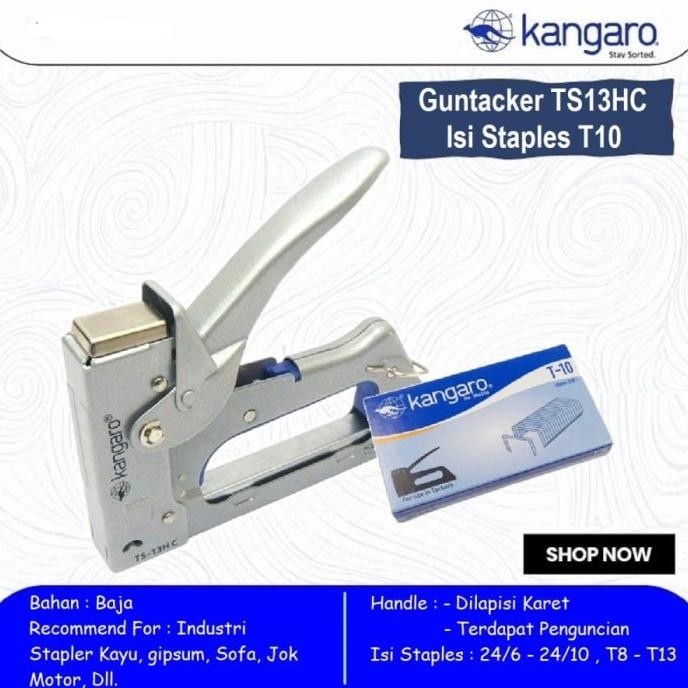 

alat staples tembak jok kulit/stapler kayu / Guntacker Kangaro TS 13HC KALI