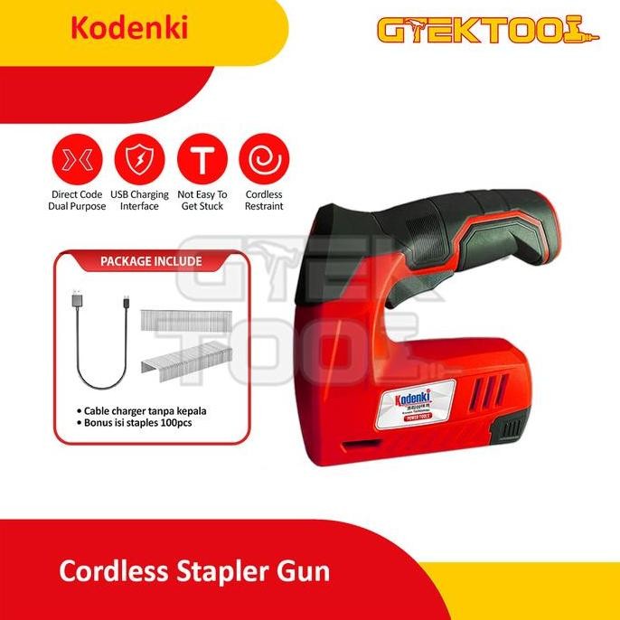 

Kodenki Mesin Paku Staples Tembak 2 In 1 Baterai Cordless Stapler Gun KALI