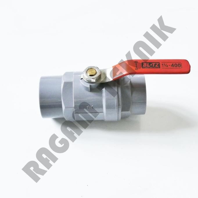 Ball Valve Blitz 1 1/4" Inch Stop Kran Pvc Plastik Gagang Besi Terbaru