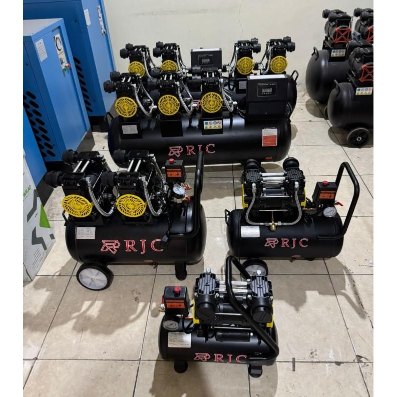 Kompresor Silent Oilless 1Hp 2Hp 3Hp 4Hp Compressor Oiless Listrik 10 24 50 90 120 Liter Rjc Origina