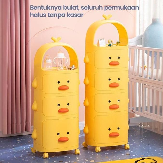 Loker Lemari Plastik Duck Bebek Rak Serbaguna Rak Mainan Rak Baju Anak/Kabinet Laci Plastik/Laci Pla