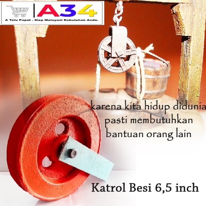 Katrol Kerekan Sumur 6,5 Inch Besi /Kerekan Timbah Sumur 6,5" Besi New Stok