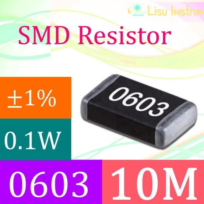 Terbaru (10) 10M 0603 1% Thick Film Resistors SMD Chip Resistor 1005 10M lisu992 Berkualitas
