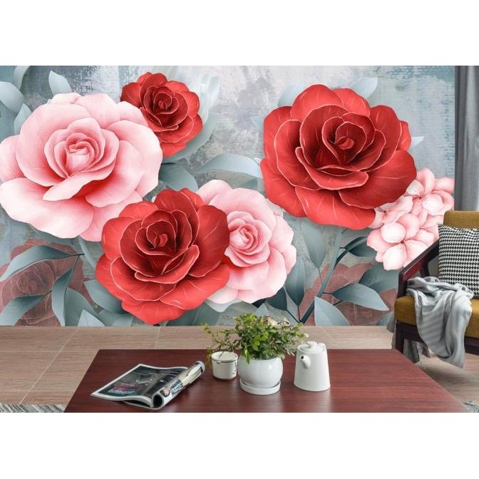 Miliki Wallpaper 3D Wallpaper Custom Wallpaper Bunga Mawar Variasi