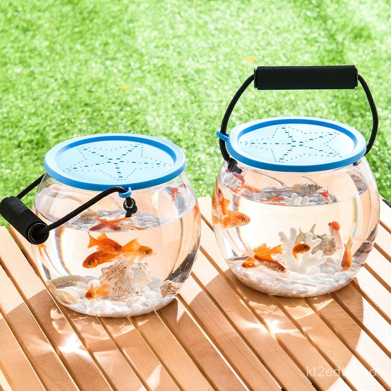 

Transparent Micro Landscape Portable Beach Catch Sea Crab Shell Goldfish Bucket Park Portable Fish Catching Ornamental Fish Shrimp Snail Bucket