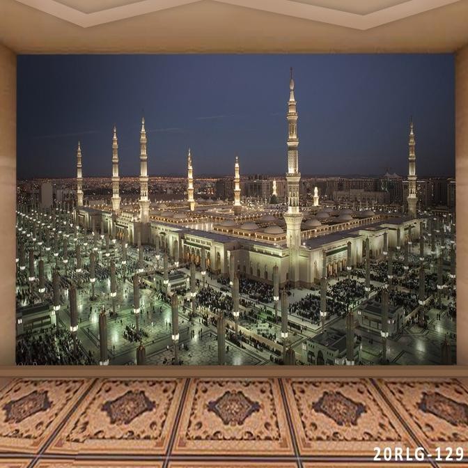 Diskon Wallpaper Dinding 3D Custom Islami Masjid Nabawi Madinah (20Rlg-129)
