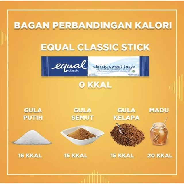 

Equal Classic STICK Sweetener Zero Calorie / Pemanis Pengganti Gula murah