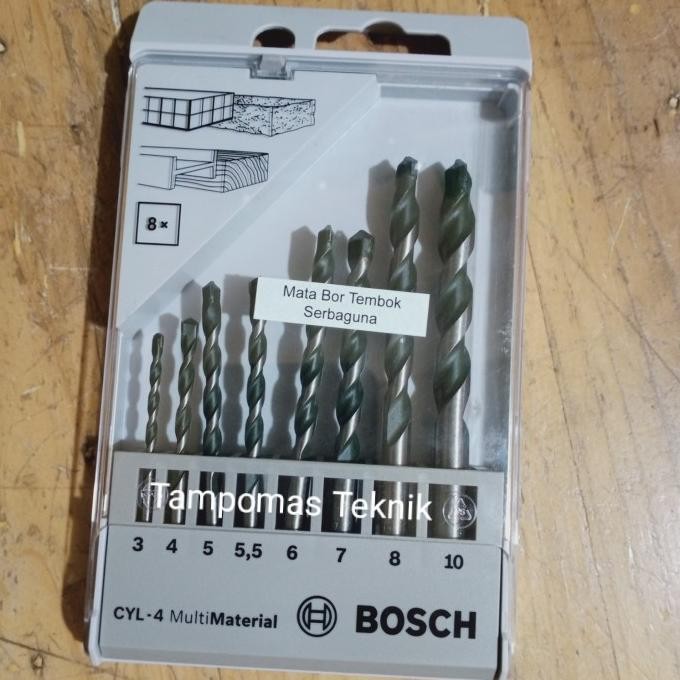BOSCH Mata Bor Set 8pcs Mata Bor Multi Purpose Bor Beton Besi Kayu murah