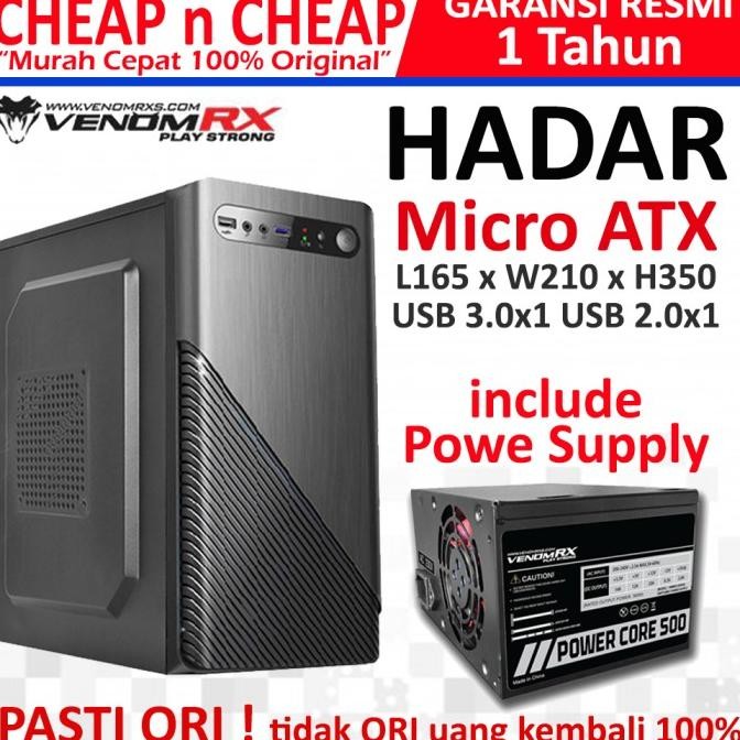 TERBARU - VenomRX Hadar PSU 500W Casing PC Case  Komputer Venom RX