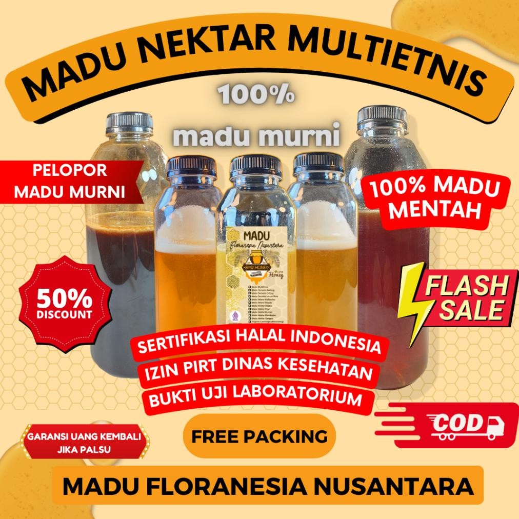

MADU MURNI MADU ASLI MULTIETNIS 1 KG KUALITAS PREMIUM FULL NEKTAR 100% RAW HONEY MADU FLORANESIA NUSANTARA ESOXSE