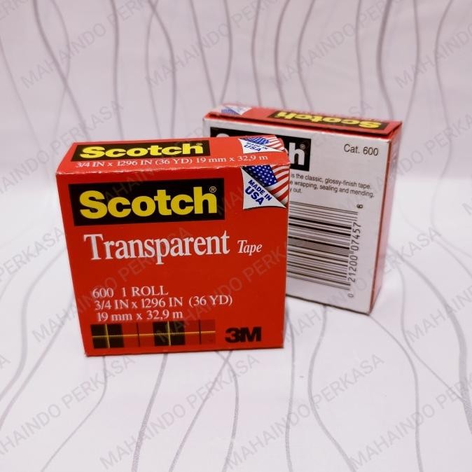 3M Scotch 600 Transparent Tape 19mm x 32,9m murah