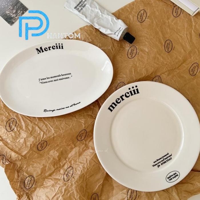 Phantom [Minihome] Merciii Collection Piring Korea Aesthetic Homecafe Minimalis Alas Makan Keramik K
