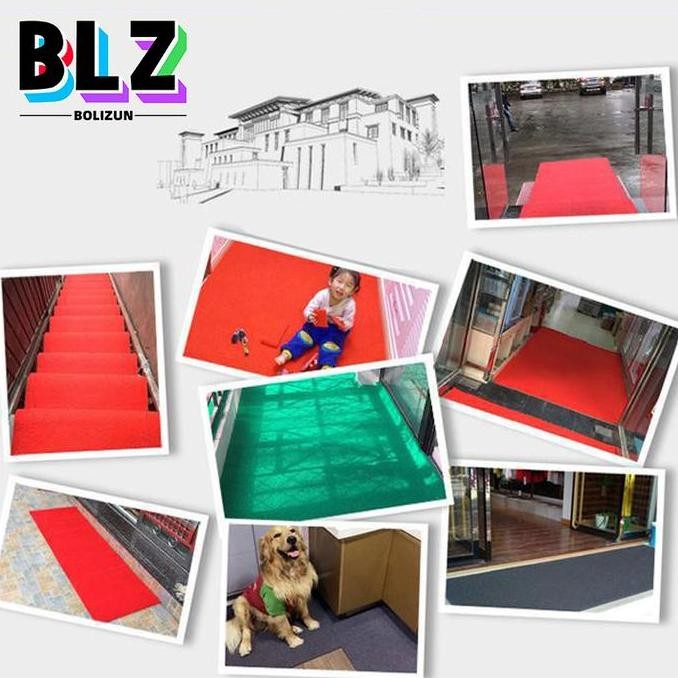 Grosir Keset Karpet Pvc Mie / Bihun Meteran - 100 X 120 Biru Coklat Hijau Hitam Kain Lantai